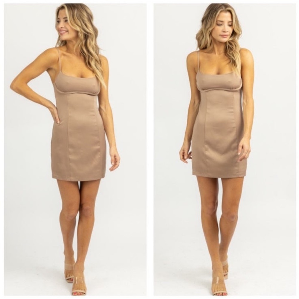 Emory Park Mocha Bodycon Slip Dress - Small